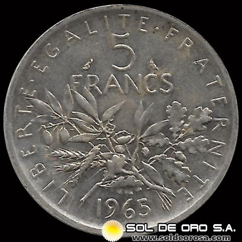 NA3 - FRANCIA - 5 FRANCS - 1965 - MONEDA DE PLATA
