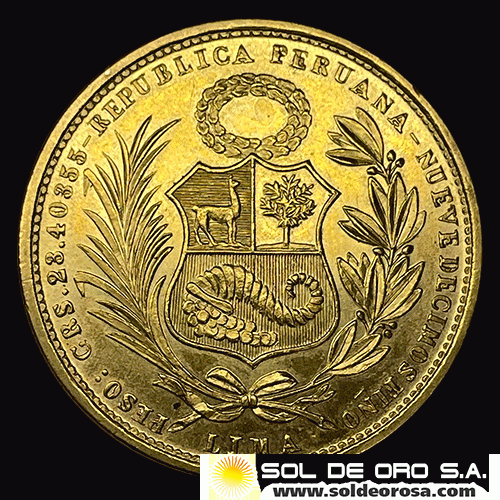 REPUBLICA PERUANA - CINCUENTA SOLES ORO, 1965 - LIMA - MONEDA DE ORO