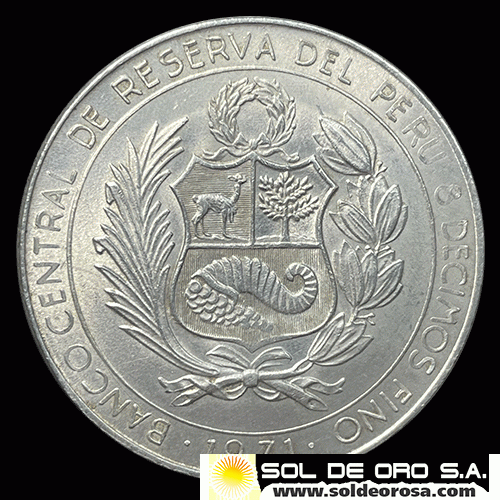 NA4 - PERU - 50 SOLES DE ORO, 1971 - SESQUICENTENARIO DE LA INDEPENDENCIA - MONEDA DE PLATA