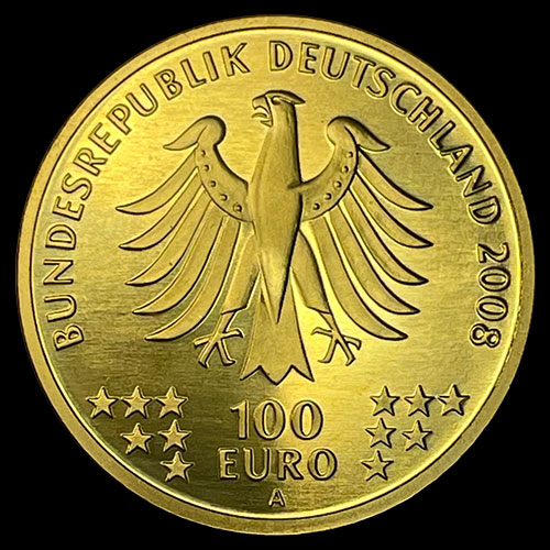 ALEMANIA - 100 EURO, 2008 - GOSLAR - PATRIMONIO MUNDIAL DE LA UNESCO - MONEDA DE ORO