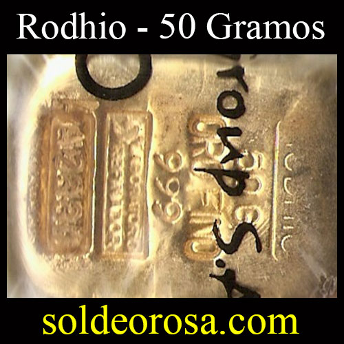 RODHIO - BARRA DE ORO PURO 24 K - 50 GRAMOS - BLUE MOON REFINING GROUP