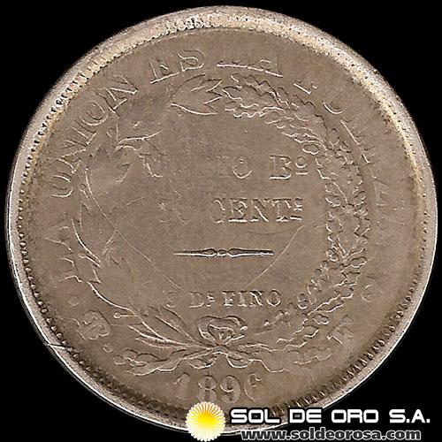 NA2 - NUMIS - REPUBLICA BOLIVIANA - 50 CENTAVOS - 1896 - MONEDA DE PLATA