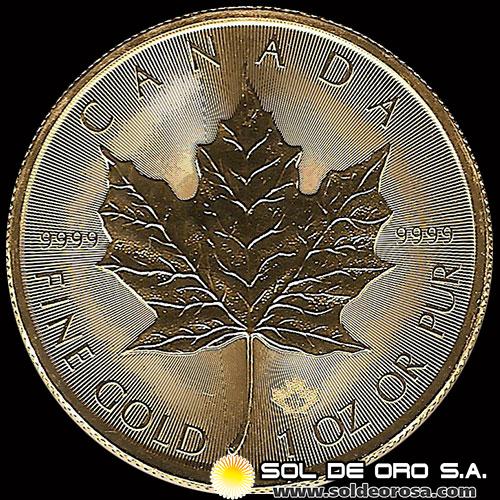 CANADA - HOJA DE MAPPLE 1 oz., 50 DOLLARS, 2015 - MONEDA DE ORO 999.9