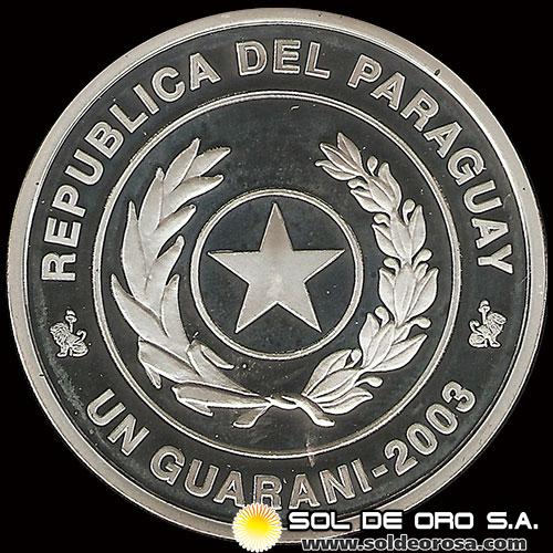 72 - PARAGUAY - 1 GUARANI, 2003 - COPA MUNDIAL DE LA FIFA - ALEMANIA 2006 - MONEDA DE PLATA