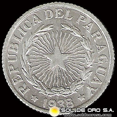 NUMIS - MONEDAS DEL PARAGUAY - 2 PESOS - 1938 - MONEDA DE ALUMINIO