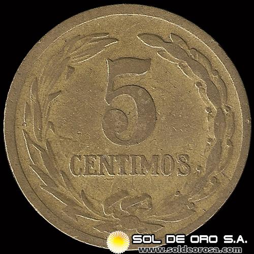 NUMIS - MONEDAS DEL PARAGUAY - 5 CENTIMOS - 1944 - MONEDA DE ALUMINIO Y BRONCE