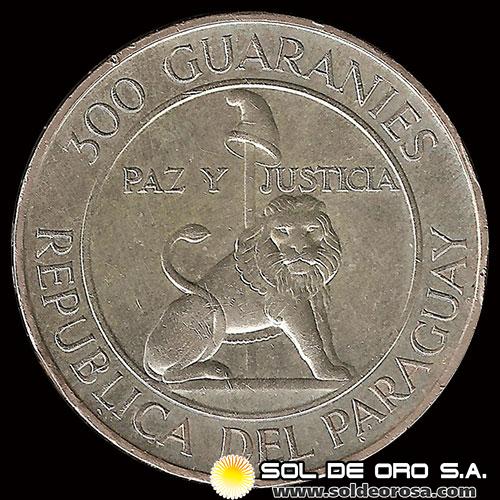 PARAGUAY - 300 GUARANIES - GENERAL STROESSNER - PERIODO 1968 A 1973 - MONEDA DE PLATA