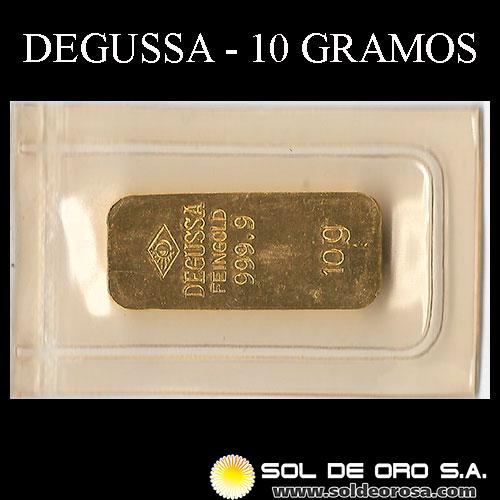 DEGUSSA - 10 GRAMOS - FEINGOLD - BARRA DE ORO 999