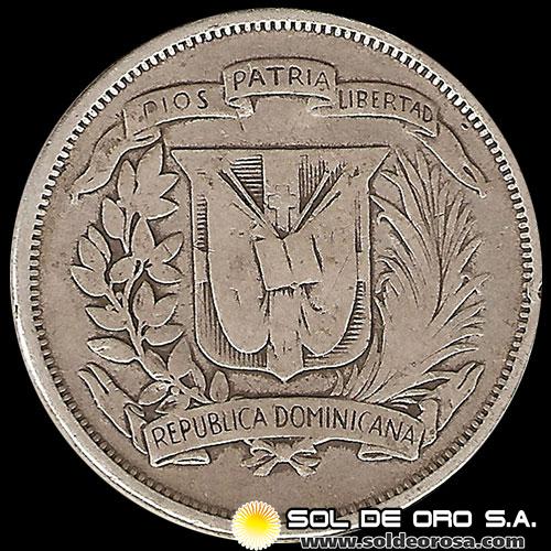 NA2 - REPUBLICA DOMINICANA - MEDIO PESO - 1951 - MONEDA DE PLATA