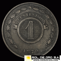 NUMIS - MONEDAS DEL PARAGUAY - 1 CENTESIMO - 1870 - MONEDA DE COBRE