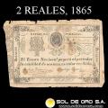 NUMIS - BILLETES DEL PARAGUAY - 1865 - DOS REALES (MC27) - FIRMAS: MATIAS PERINA - SANTIAGO OZCARIZ - TESORO NACIONAL