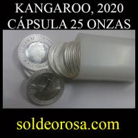 AUSTRALIA - AUSTRALIAN KANGAROO - 1 DOLLAR - ELIZABETH II - 2020 (CAPSULA DE 25 UNIDADES - 25 ONZAS)