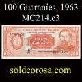 Billetes 1963 -16- Colmn - 100 Guaranes