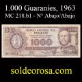 Billetes 1963 -19- Colmn - 1.000 Guaranes