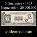 Billetes 1963 -12- Colmn - 5 Guaranes