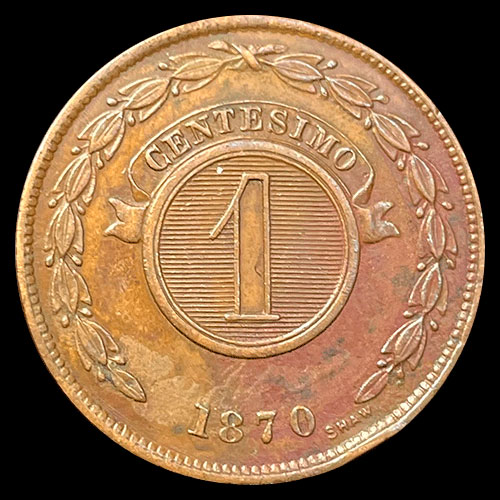 NUMIS - MONEDA DEL PARAGUAY - 1 CENTESIMO - 1870 - MONEDA DE COBRE 