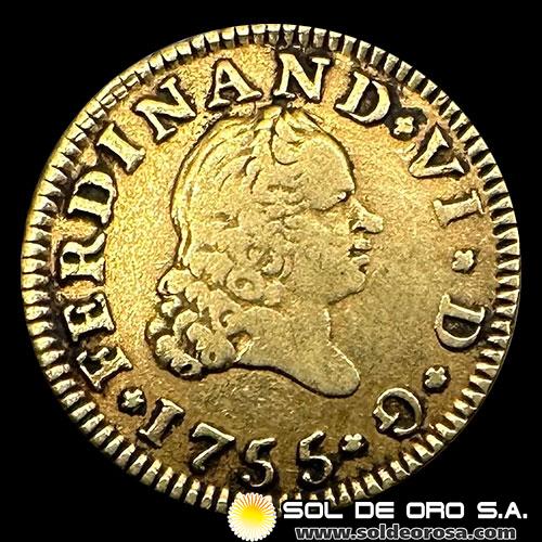 ESPAÑA - 1/2 ESCUDO, 1755 - FERDINAND VI - MONEDA DE ORO