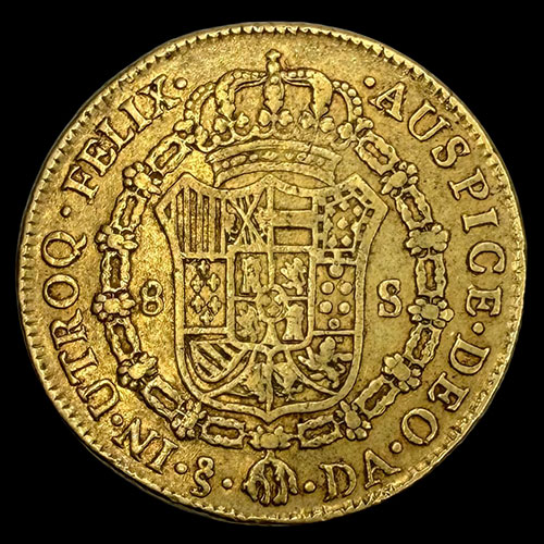 CHILE - 8 ESCUDOS, 1784 - CHARLES III - MONEDA COLONIAL DE ORO