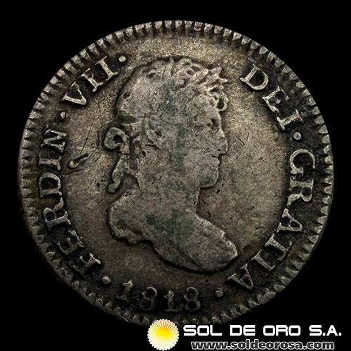 NA4 - PERU - 1/2 REAL, 1818 - FERDINAND VII - MONEDA DE PLATA