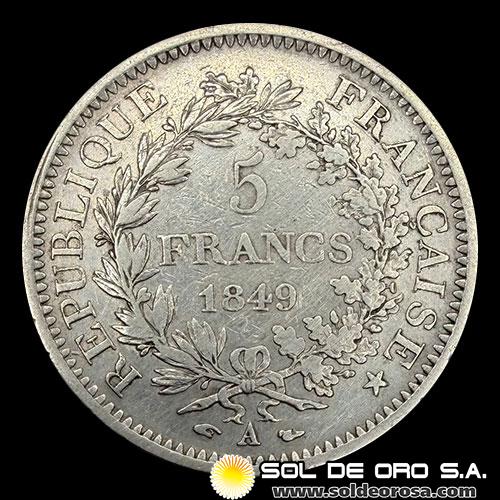 NA3 - FRANCIA - 5 FRANCS, 1849 - HERCULES - SECOND REPUBLIC - MONEDA DE PLATA