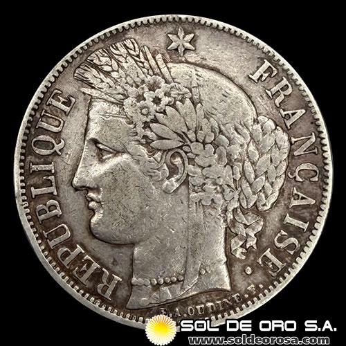 NA3 - FRANCIA - 5 FRANCS, 1851 - CERES - SECOND REPUBLIC - MONEDA DE PLATA