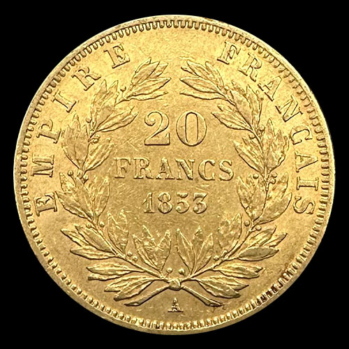 FRANCIA - EMPIRE FRANCAIS - NAPOLEON III - 20 FRANCOS, 1853 - MONEDA DE ORO