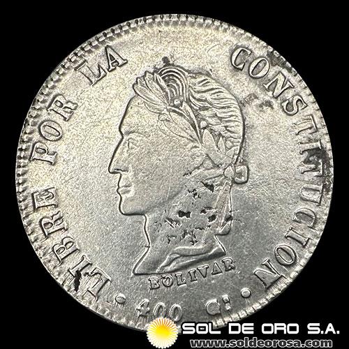 NA1 - BOLIVIA - 8 SOLES, 1863 - BOLIVAR - MONEDA DE PLATA