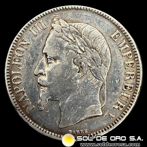 NA3 - FRANCIA - 5 FRANCS, 1867 - NAPOLEON III - MONEDA DE PLATA
