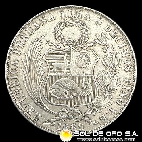 NA4 - REPUBLICA PERUANA - 1 SOL, 1869 - MONEDA DE PLATA