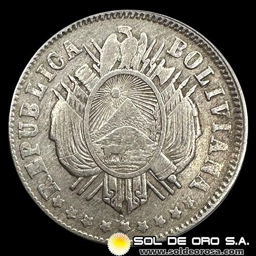NA1 - BOLIVIA - 20 CENTAVOS, 1878 - MONEDA DE PLATA