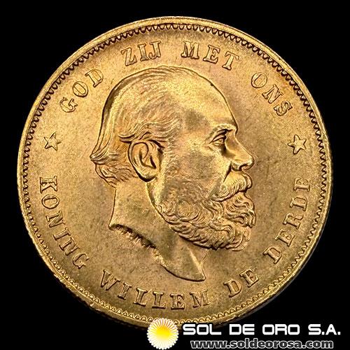 HOLANDA - 10 GULDEN, 1876 - KONING WILLEM DE DERDE - MONEDA DE ORO