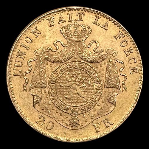 BELGICA - LEOPOLD II ROI DES BELGES - 20 FRANCOS - 1875 - MONEDA DE ORO