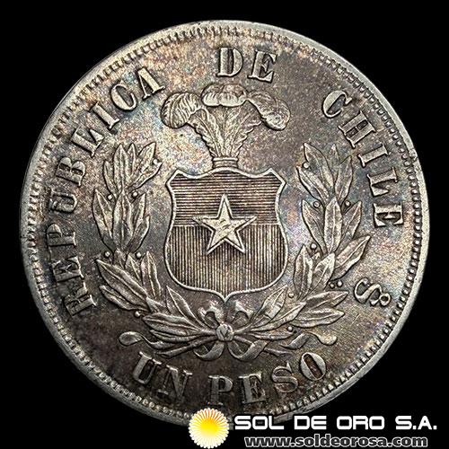 NA2 - REPUBLICA DE CHILE - 1 PESO, 1881 - MONEDA DE PLATA