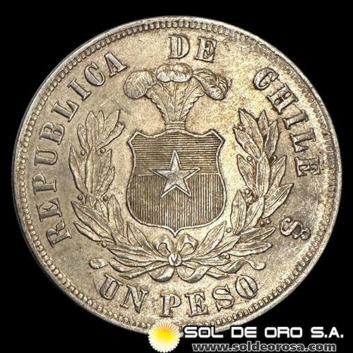 NA2 - REPUBLICA DE CHILE - 1 PESO, 1881 - MONEDA DE PLATA