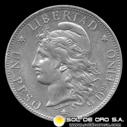 NA1 - ARGENTINA - 1 PESO, 1882 - PATACON - MONEDA DE PLATA