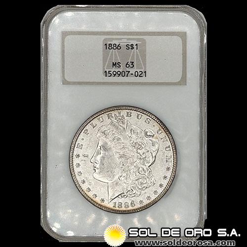 NA3 - ESTADOS UNIDOS DE AMERICA - 1 DOLLAR, 1886 - PHILADELPHIA - NGC MS63 - MONEDA DE PLATA