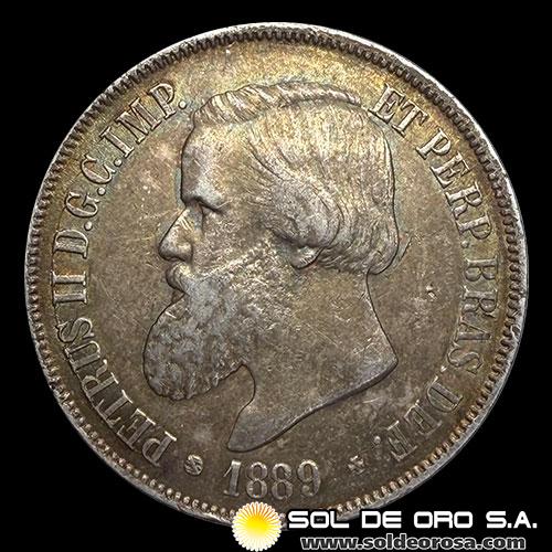 NA2 - BRASIL - 2.000 REIS - 1889 - PEDRO II - MONEDA DE PLATA