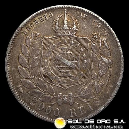 NA2 - BRASIL - 2.000 REIS - 1889 - PEDRO II - MONEDA DE PLATA