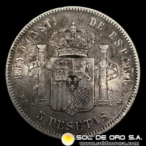 NA2 - ESPAÑA - 5 PESETAS, 1889 - ALFONSO XIII REY DE ESPAÑA - MONEDA DE PLATA