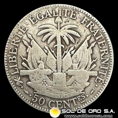 NA3 - HAITI - 50 CENTIMES, 1895 - MONEDA DE PLATA