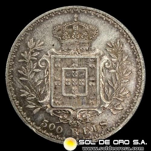 NA4 - PORTUGAL - 500 REIS, 1896 - CARLOS I - MONEDA DE PLATA