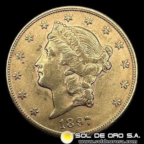 ESTADOS UNIDOS DE AMERICA - 20 DOLLARS, TIPO LIBERTAD, 1897 - MONEDA DE ORO
