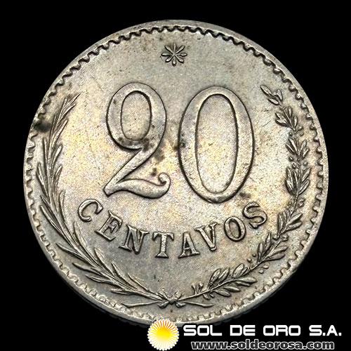 NUMIS - MONEDAS DEL PARAGUAY - 20 CENTAVOS, 1900 - MONEDA DE COBRE Y NIQUEL