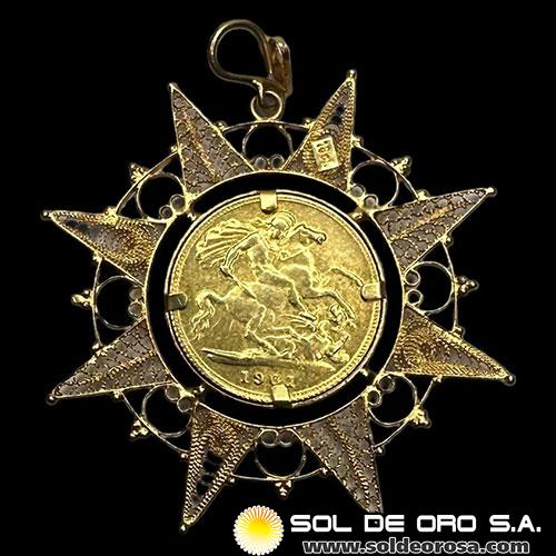 INGLATERRA - SOVEREIGN, LIBRA INGLESA (VICTORIA - CABEZA VIEJA) - MONEDA DE ORO 