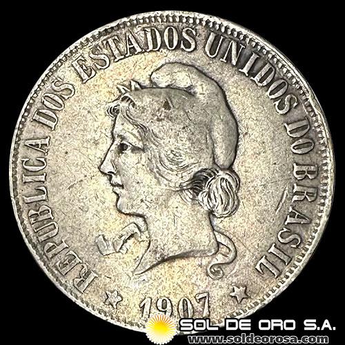 NA1 - BRASIL - 2000 REIS - 1907 - MONEDA DE PLATA
