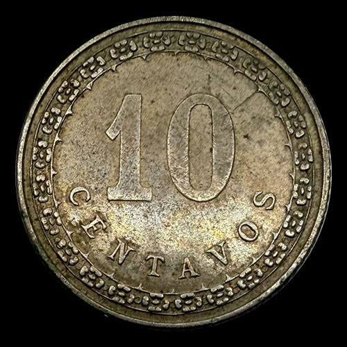 NUMIS - MONEDAS DEL PARAGUAY - 10 CENTAVOS, 1908 - MONEDA DE COBRE Y NIQUEL