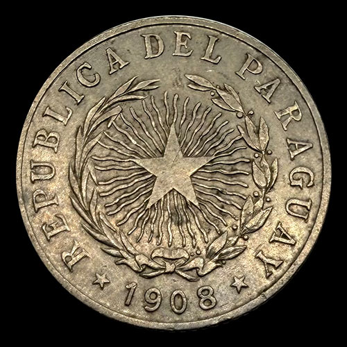 NUMIS - MONEDAS DEL PARAGUAY - 20 CENTAVOS, 1908 - MONEDA DE COBRE Y NIQUEL