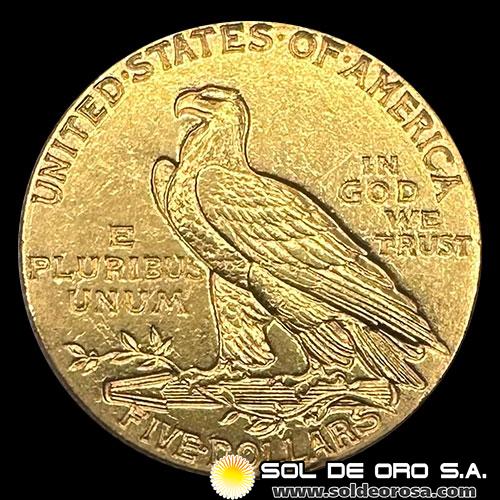 ESTADOS UNIDOS DE AMERICA - 5 DOLLARS, 1915 - INDIAN HEAD - MONEDA DE ORO