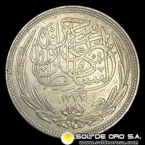 NA3 - EGIPTO - 20 PIASTRES, 1917 - MONEDA DE PLATA