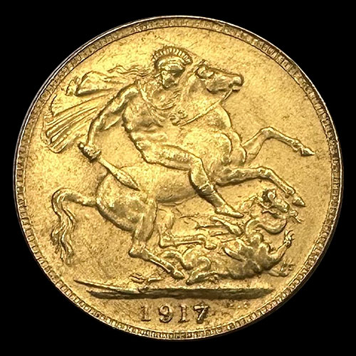 INGLATERRA - SOVEREIGN, LIBRA INGLESA (GEORGE V) - 1917 - MONEDA DE ORO